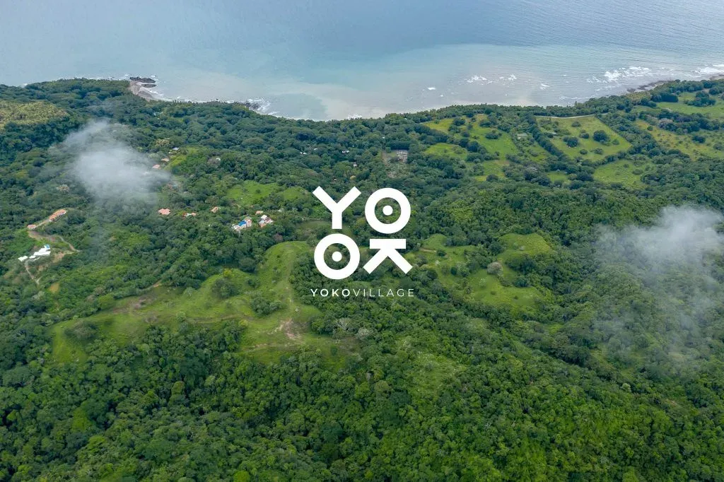 Aerial view of the forested hills at Yoko Village in Costa Rica