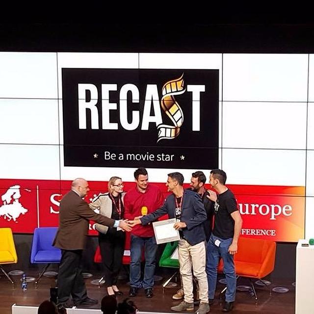 The Recast award presentation on stage at SVOD Europe
