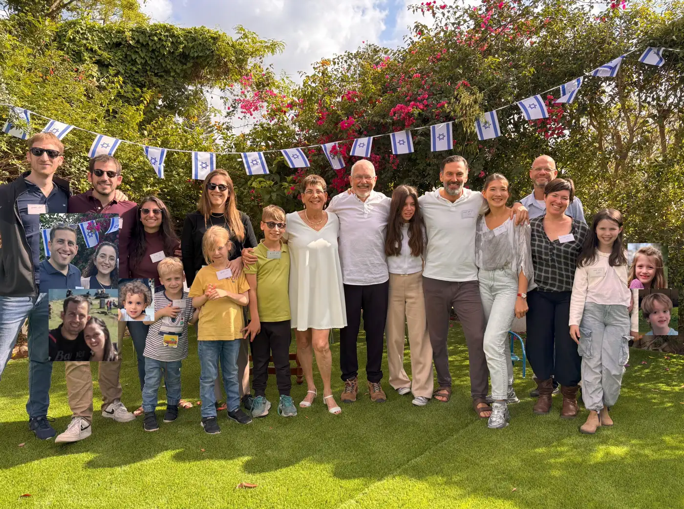 Liran Jakob Rosenfeld with family at a celebration in Israel
