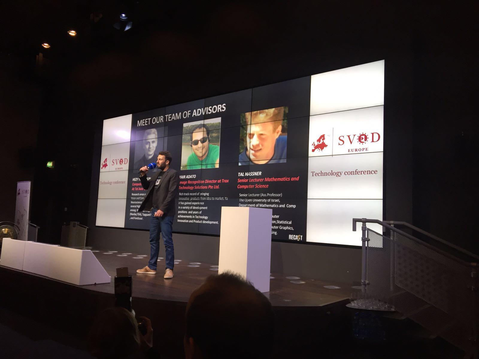Liran Jakob Rosenfeld presenting Recast's advisors at SVOD Europe